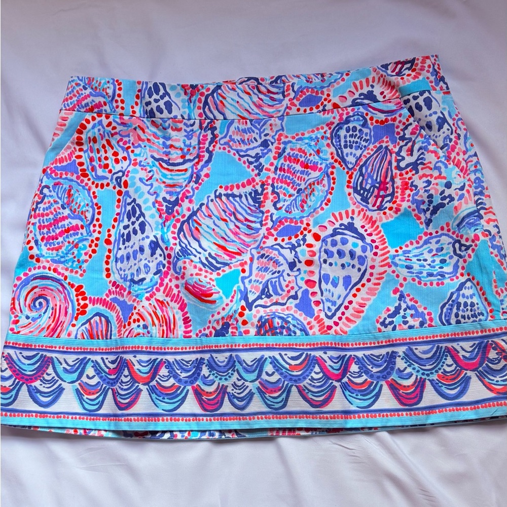 Lilly Pulitzer Turquoise, Pink & Purple Seashell Print Skirt